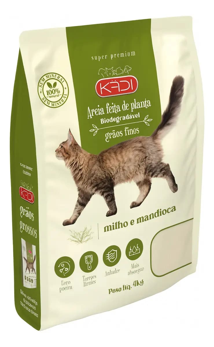 Areia Kadi biodegradável 4 kg para gatos