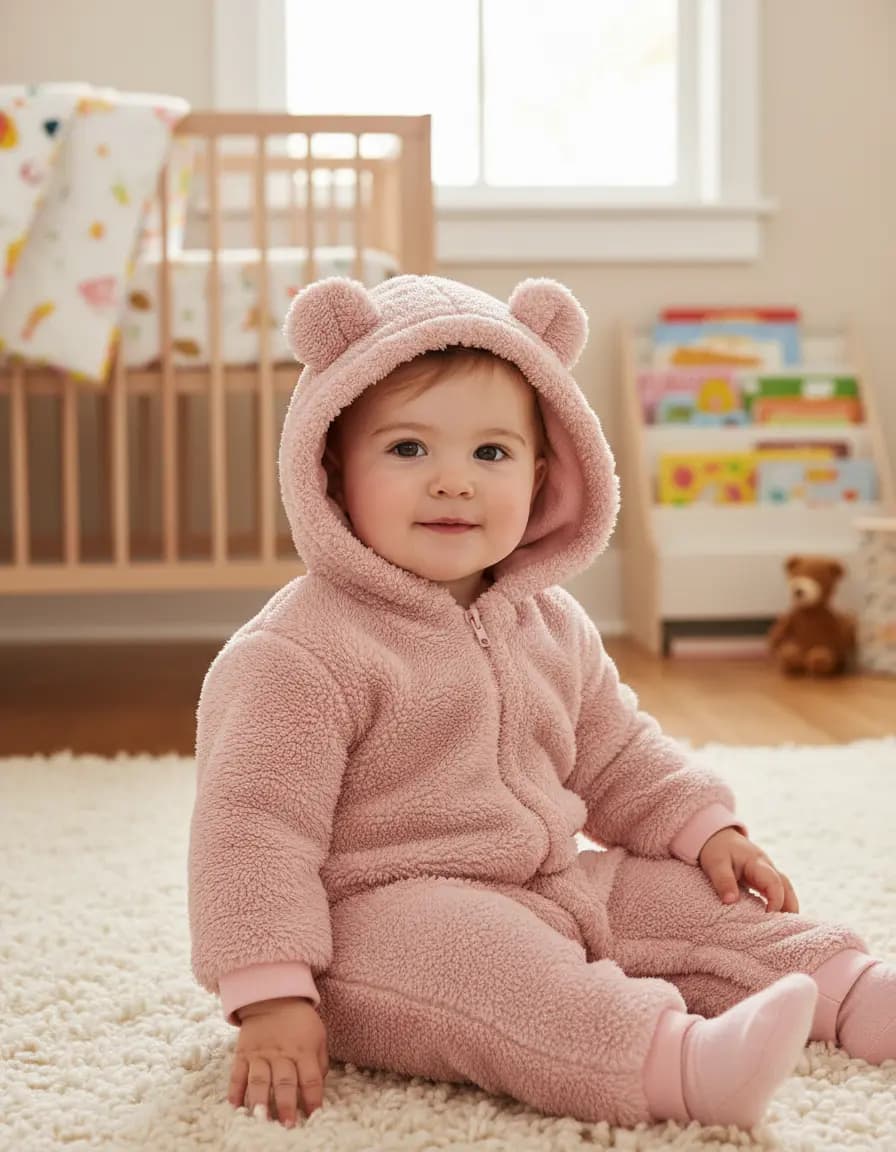 Macacão bebê teddy carneiro de pelúcia
