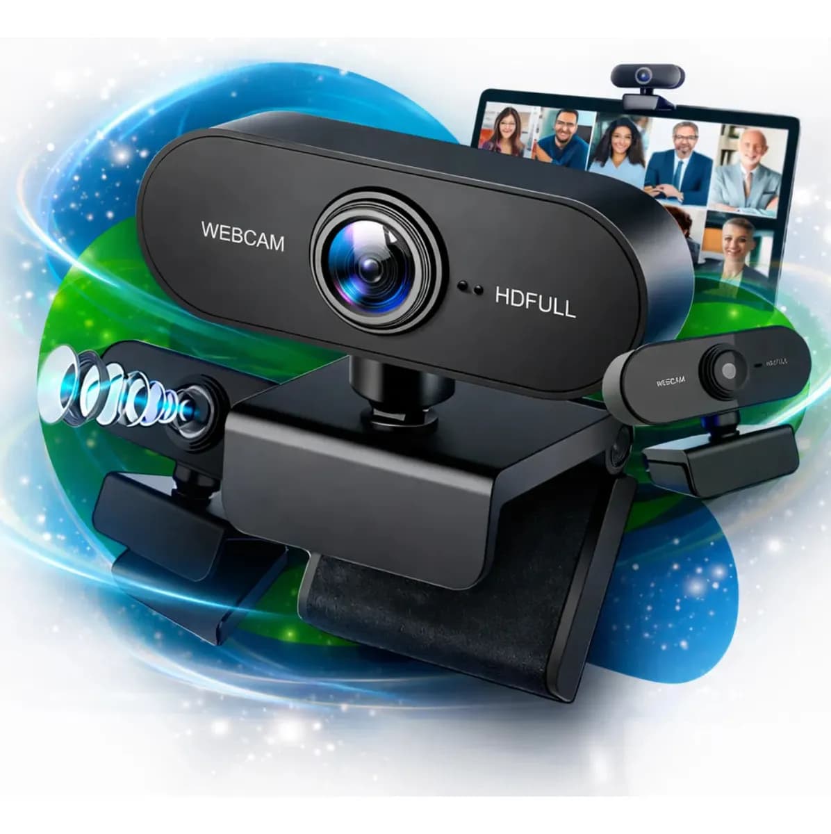Webcam Maxnova 4K Pro Full HD 1080p com Microfone USB