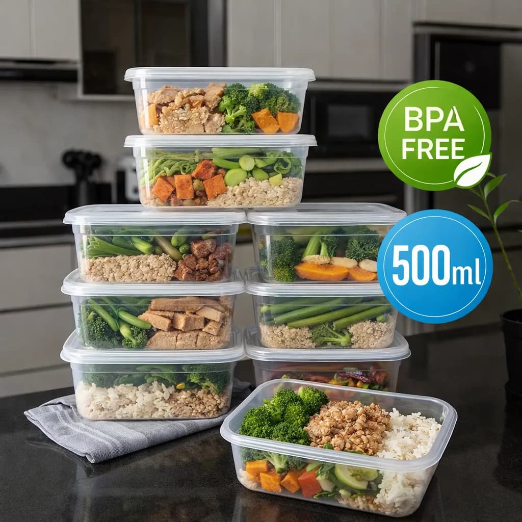 Kit 10 potes transparentes 500 ml BPA Free