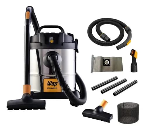 Aspirador De Pó E Água WAP GTW Inox 12 1400W Bocal Sopro 220V