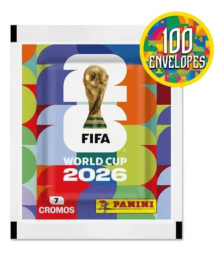 Kit 700 Figurinhas Álbum Copa do Mundo 2026 — 100 Envelopes