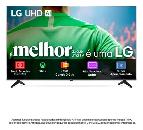 Smart TV LG UHD AI UA75 50" HDR10 Pro Processador α7 AI Ger8 webOS 25