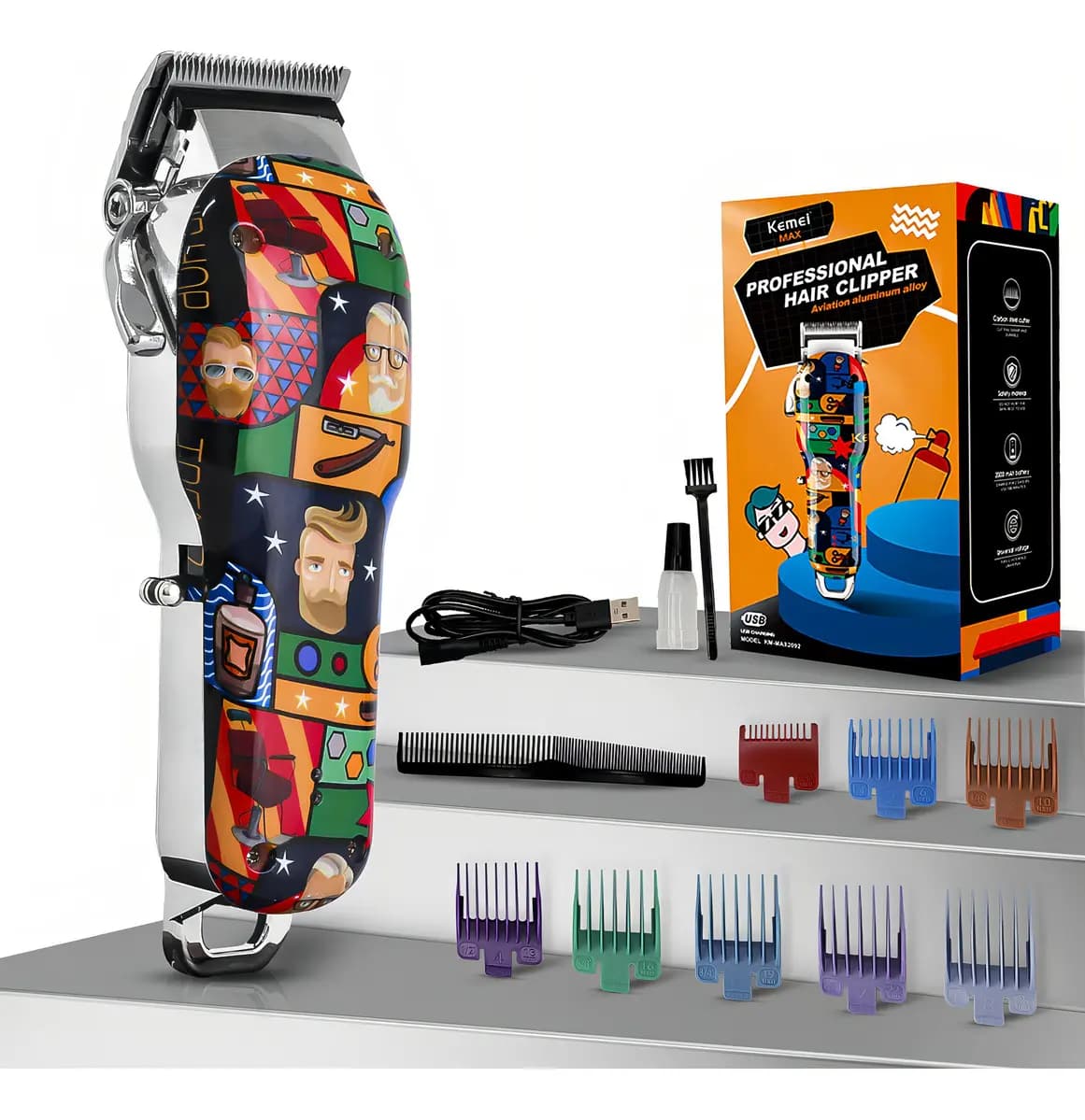 Máquina de Cortar Cabelo Kemei Profissional Max-2092